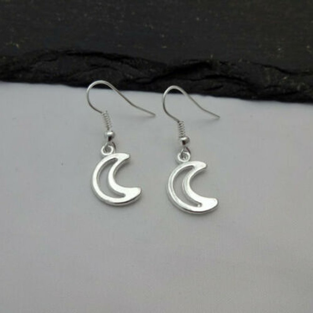 Moon Silver Earrings - Picture 4 of 5
